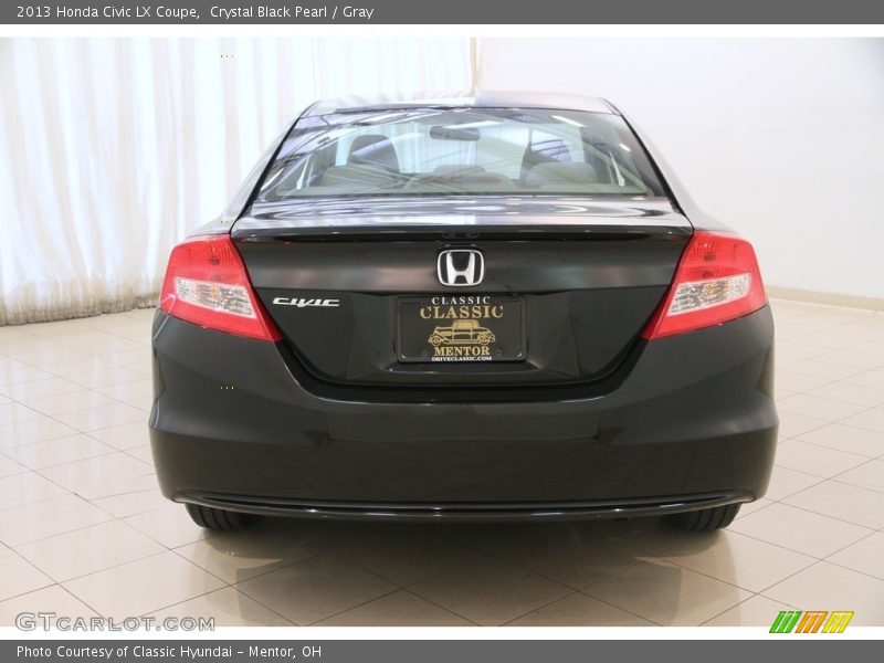 Crystal Black Pearl / Gray 2013 Honda Civic LX Coupe