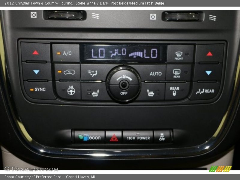 Stone White / Dark Frost Beige/Medium Frost Beige 2012 Chrysler Town & Country Touring