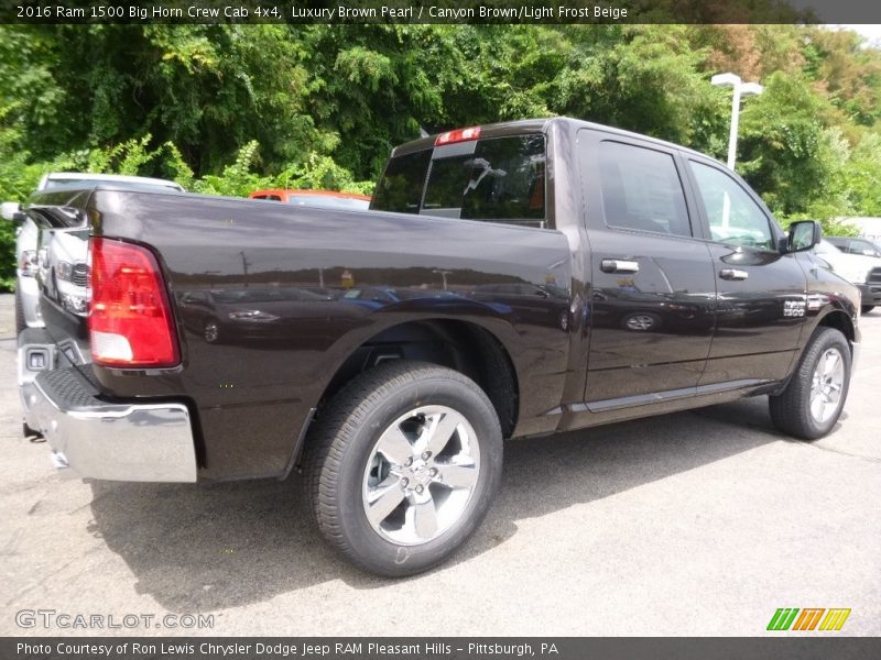 Luxury Brown Pearl / Canyon Brown/Light Frost Beige 2016 Ram 1500 Big Horn Crew Cab 4x4