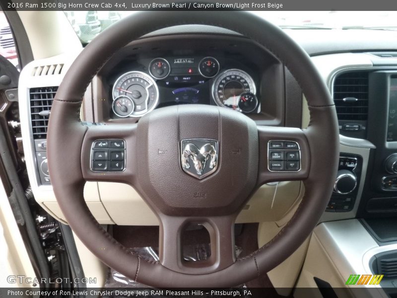 Luxury Brown Pearl / Canyon Brown/Light Frost Beige 2016 Ram 1500 Big Horn Crew Cab 4x4