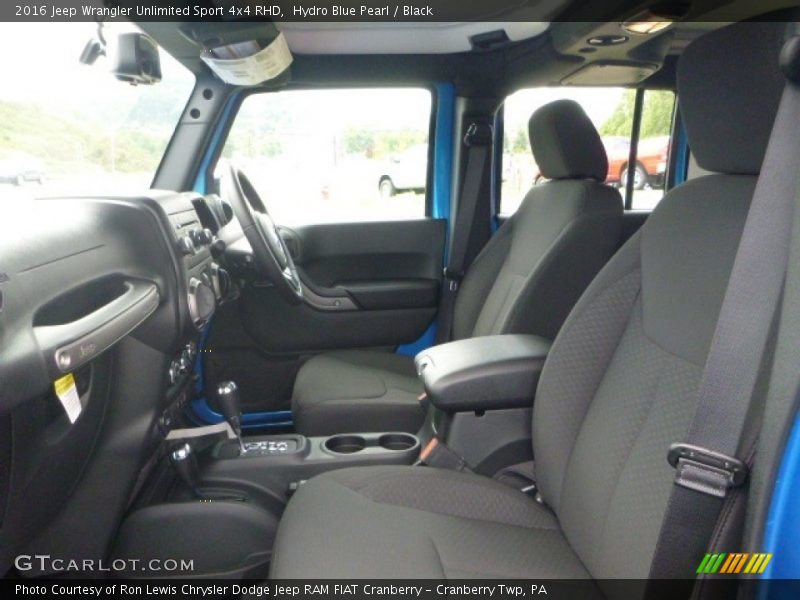 Hydro Blue Pearl / Black 2016 Jeep Wrangler Unlimited Sport 4x4 RHD