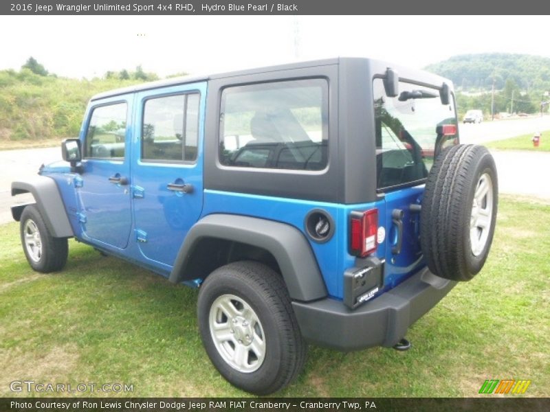 Hydro Blue Pearl / Black 2016 Jeep Wrangler Unlimited Sport 4x4 RHD