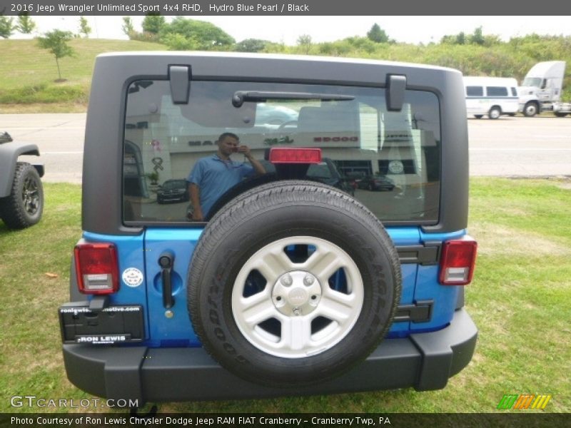 Hydro Blue Pearl / Black 2016 Jeep Wrangler Unlimited Sport 4x4 RHD