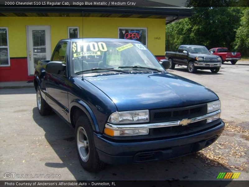 Indigo Blue Metallic / Medium Gray 2000 Chevrolet S10 LS Regular Cab