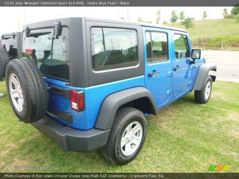 Hydro Blue Pearl / Black 2016 Jeep Wrangler Unlimited Sport 4x4 RHD