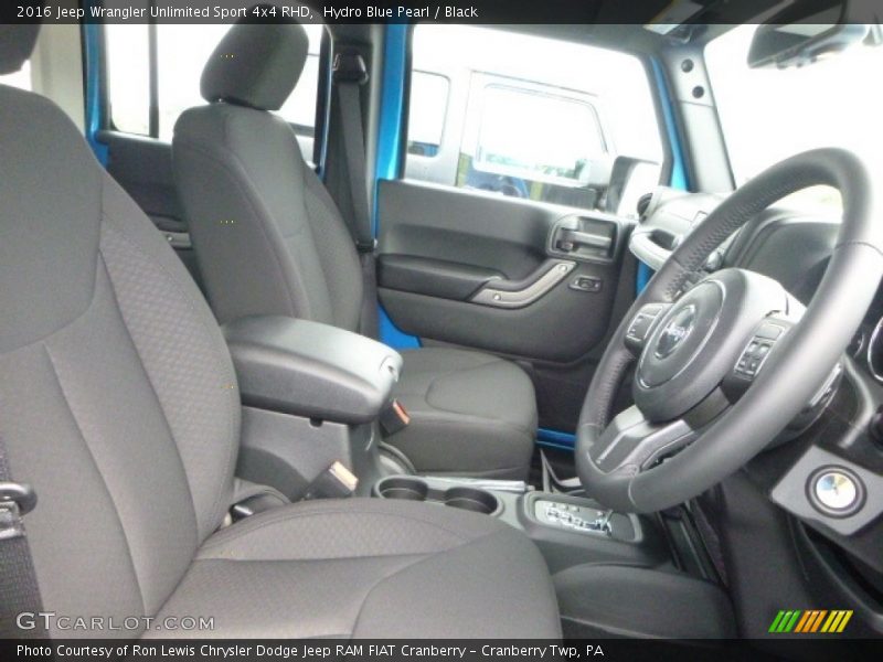 Hydro Blue Pearl / Black 2016 Jeep Wrangler Unlimited Sport 4x4 RHD