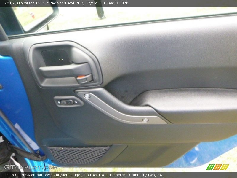 Hydro Blue Pearl / Black 2016 Jeep Wrangler Unlimited Sport 4x4 RHD