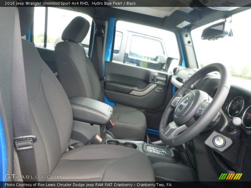Hydro Blue Pearl / Black 2016 Jeep Wrangler Unlimited Sport 4x4 RHD