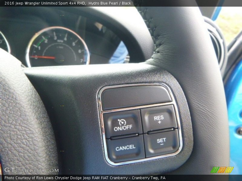 Hydro Blue Pearl / Black 2016 Jeep Wrangler Unlimited Sport 4x4 RHD