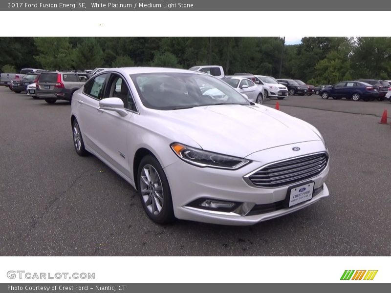 White Platinum / Medium Light Stone 2017 Ford Fusion Energi SE