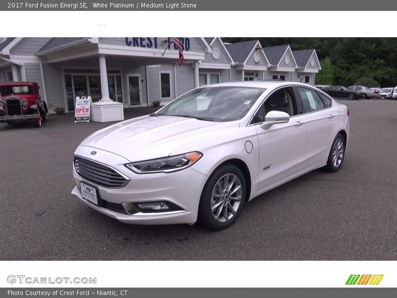 White Platinum / Medium Light Stone 2017 Ford Fusion Energi SE