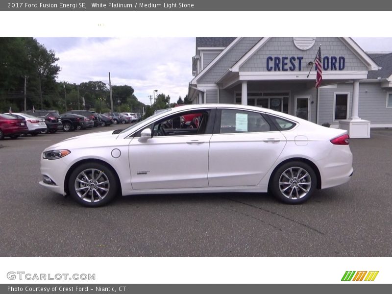 White Platinum / Medium Light Stone 2017 Ford Fusion Energi SE