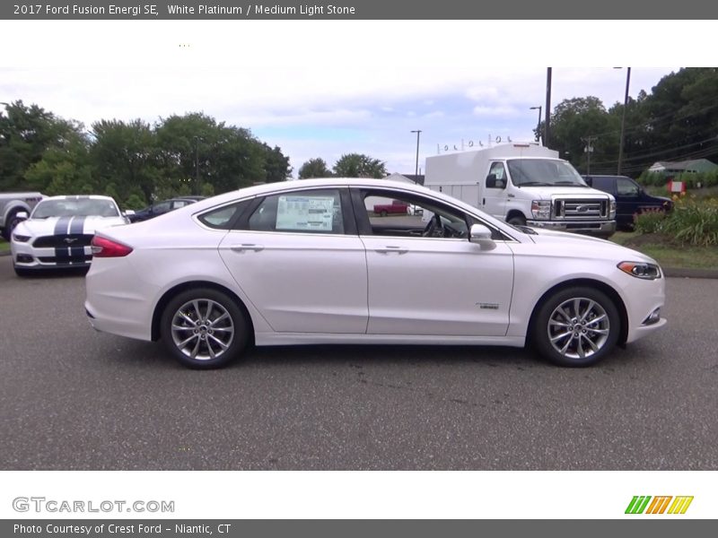 White Platinum / Medium Light Stone 2017 Ford Fusion Energi SE