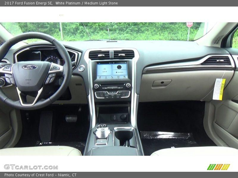 White Platinum / Medium Light Stone 2017 Ford Fusion Energi SE