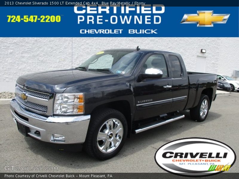 Blue Ray Metallic / Ebony 2013 Chevrolet Silverado 1500 LT Extended Cab 4x4