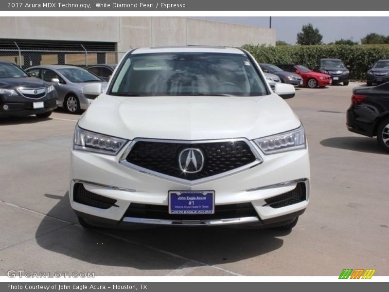 White Diamond Pearl / Espresso 2017 Acura MDX Technology