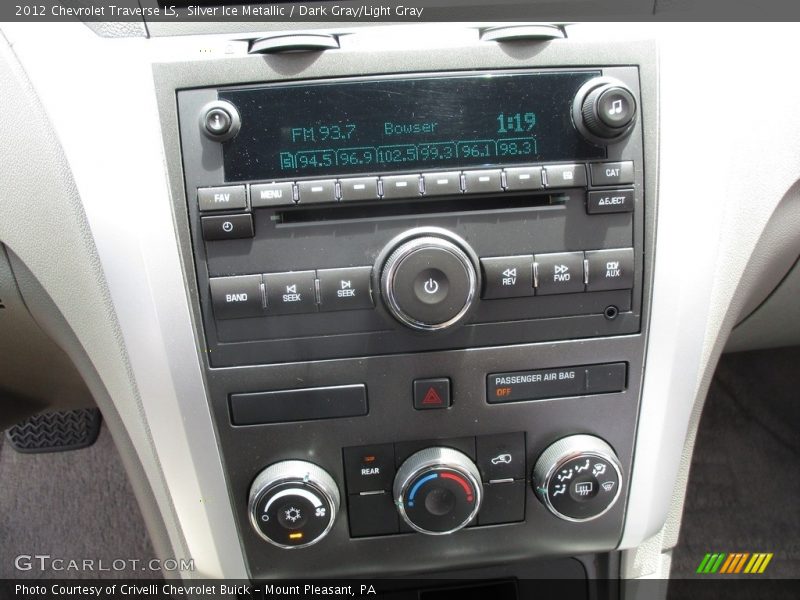 Silver Ice Metallic / Dark Gray/Light Gray 2012 Chevrolet Traverse LS