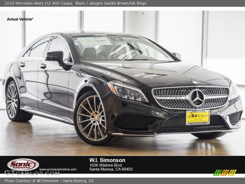Black / designo Saddle Brown/Silk Beige 2016 Mercedes-Benz CLS 400 Coupe