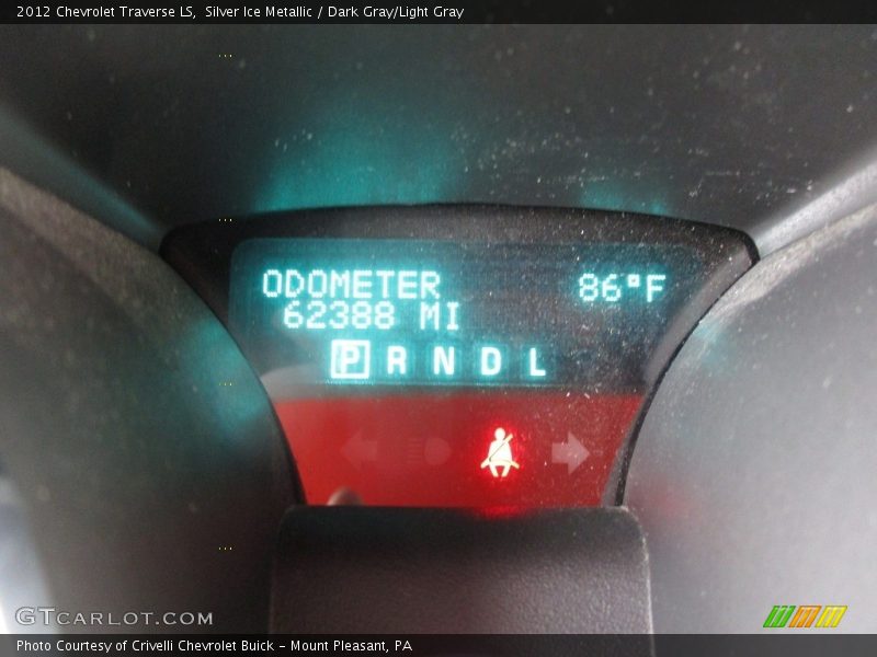 Silver Ice Metallic / Dark Gray/Light Gray 2012 Chevrolet Traverse LS