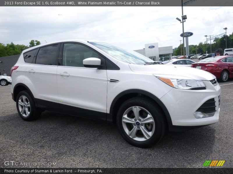 White Platinum Metallic Tri-Coat / Charcoal Black 2013 Ford Escape SE 1.6L EcoBoost 4WD