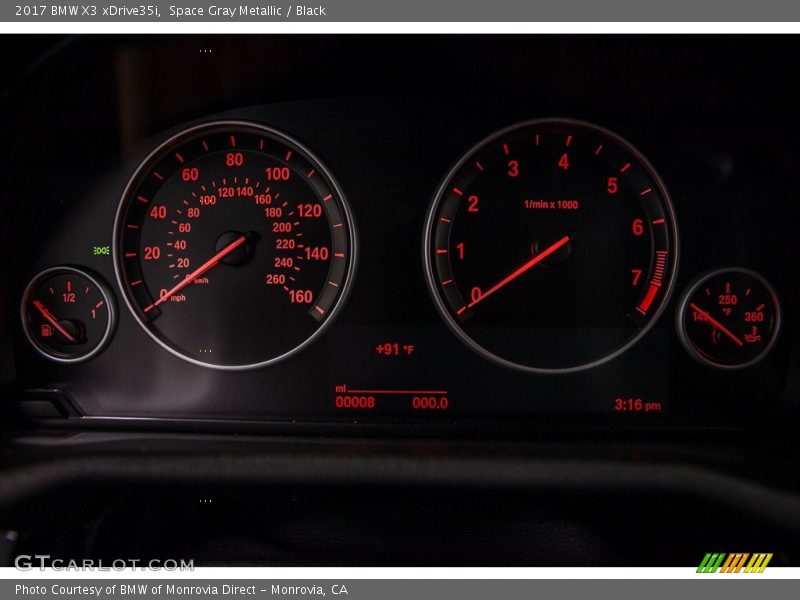 Space Gray Metallic / Black 2017 BMW X3 xDrive35i
