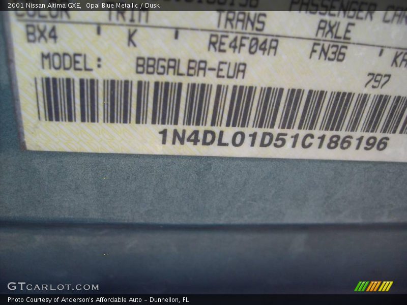 Opal Blue Metallic / Dusk 2001 Nissan Altima GXE