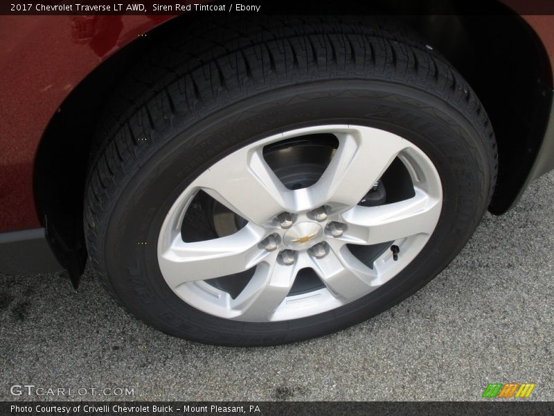 Siren Red Tintcoat / Ebony 2017 Chevrolet Traverse LT AWD