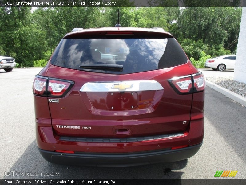 Siren Red Tintcoat / Ebony 2017 Chevrolet Traverse LT AWD