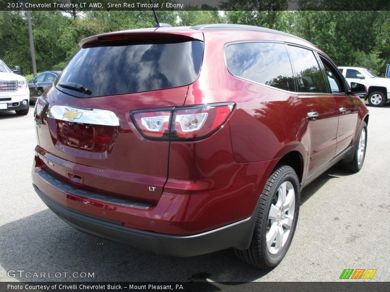 Siren Red Tintcoat / Ebony 2017 Chevrolet Traverse LT AWD