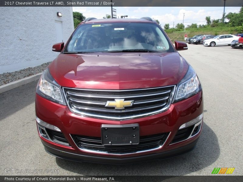 Siren Red Tintcoat / Ebony 2017 Chevrolet Traverse LT AWD