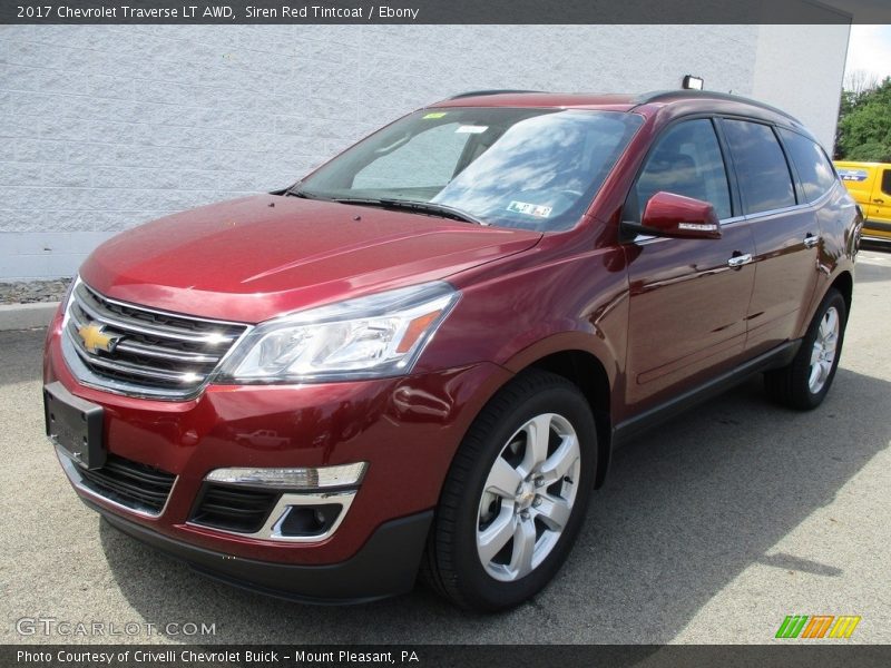 Siren Red Tintcoat / Ebony 2017 Chevrolet Traverse LT AWD
