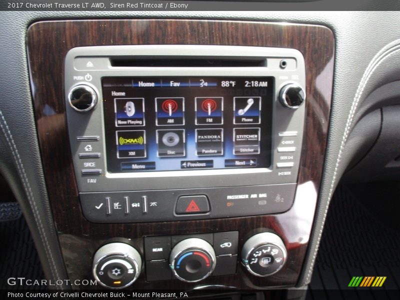 Siren Red Tintcoat / Ebony 2017 Chevrolet Traverse LT AWD