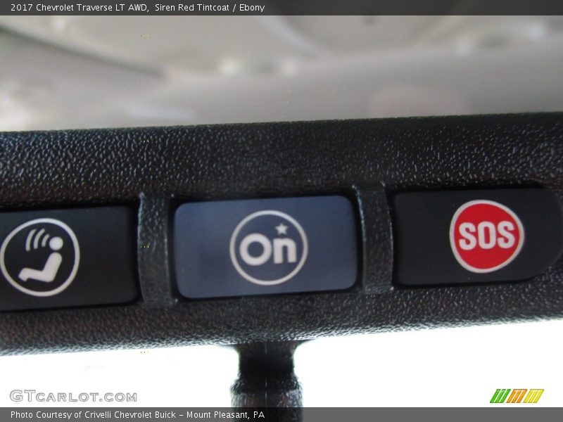 Siren Red Tintcoat / Ebony 2017 Chevrolet Traverse LT AWD