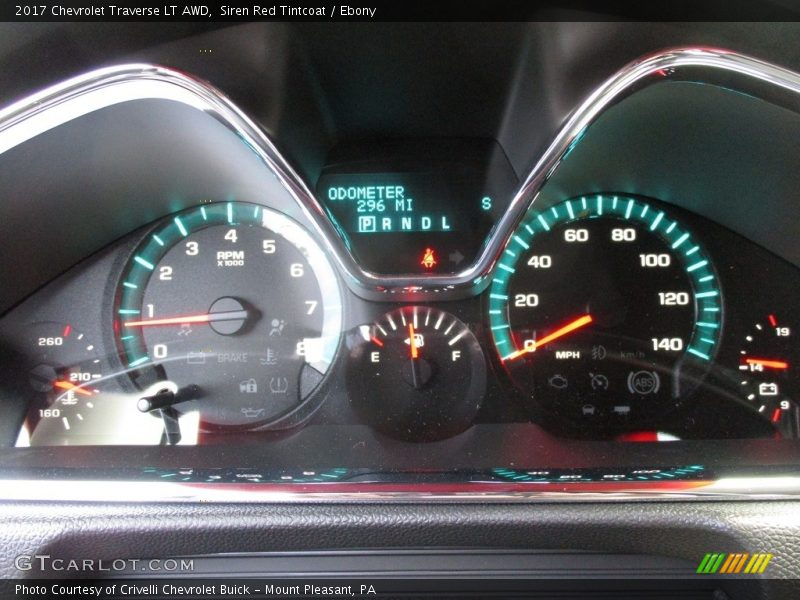 Siren Red Tintcoat / Ebony 2017 Chevrolet Traverse LT AWD