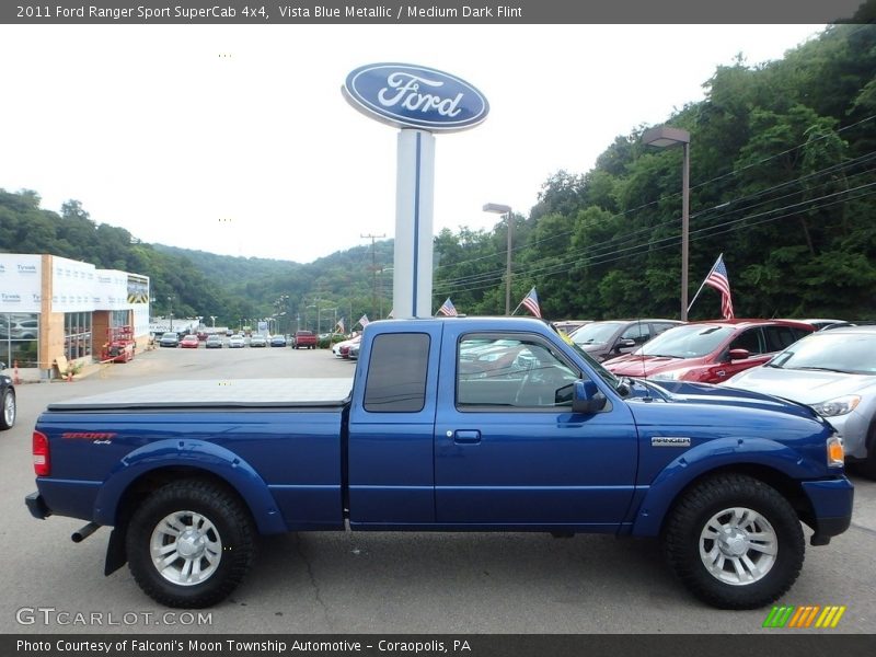 Vista Blue Metallic / Medium Dark Flint 2011 Ford Ranger Sport SuperCab 4x4