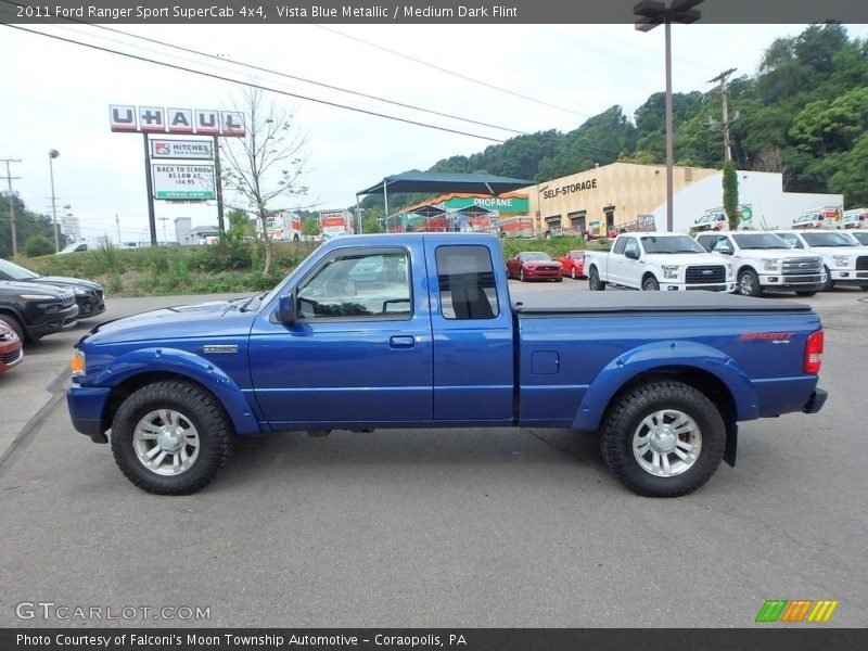 Vista Blue Metallic / Medium Dark Flint 2011 Ford Ranger Sport SuperCab 4x4
