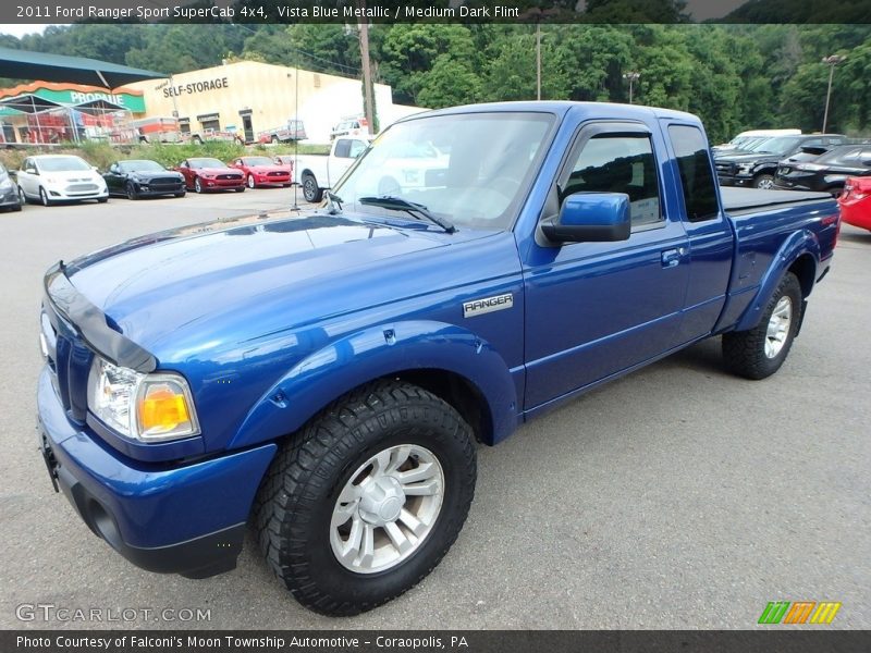 Vista Blue Metallic / Medium Dark Flint 2011 Ford Ranger Sport SuperCab 4x4