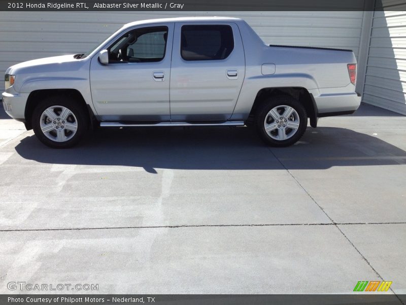 Alabaster Silver Metallic / Gray 2012 Honda Ridgeline RTL