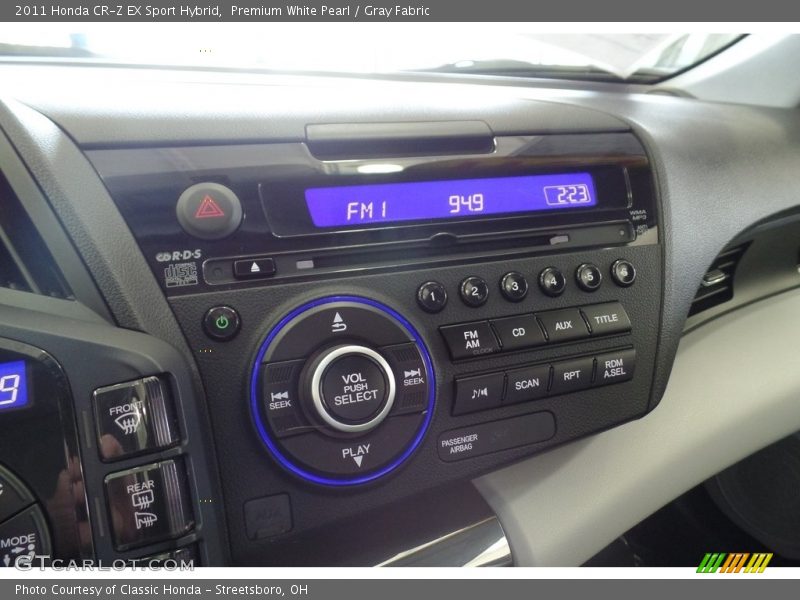 Premium White Pearl / Gray Fabric 2011 Honda CR-Z EX Sport Hybrid