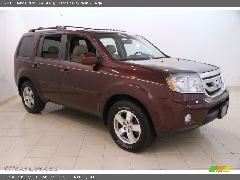 Dark Cherry Pearl / Beige 2011 Honda Pilot EX-L 4WD