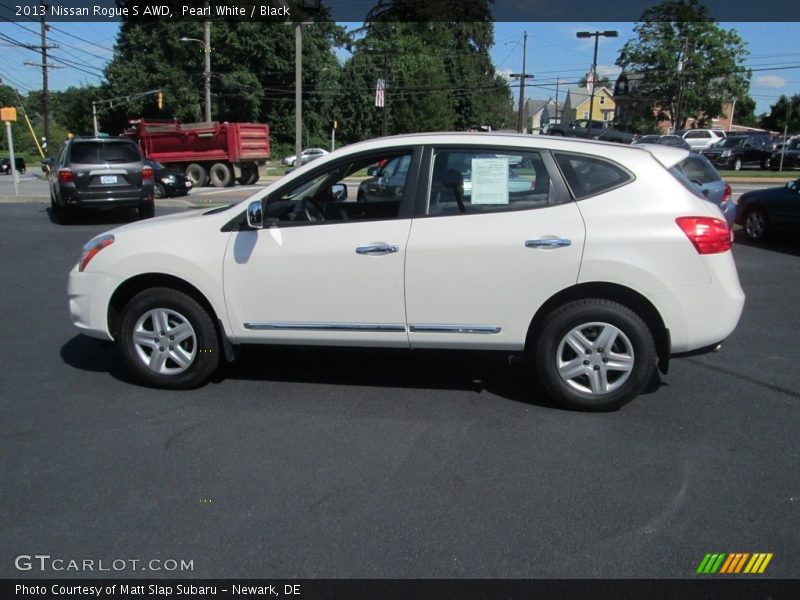 Pearl White / Black 2013 Nissan Rogue S AWD