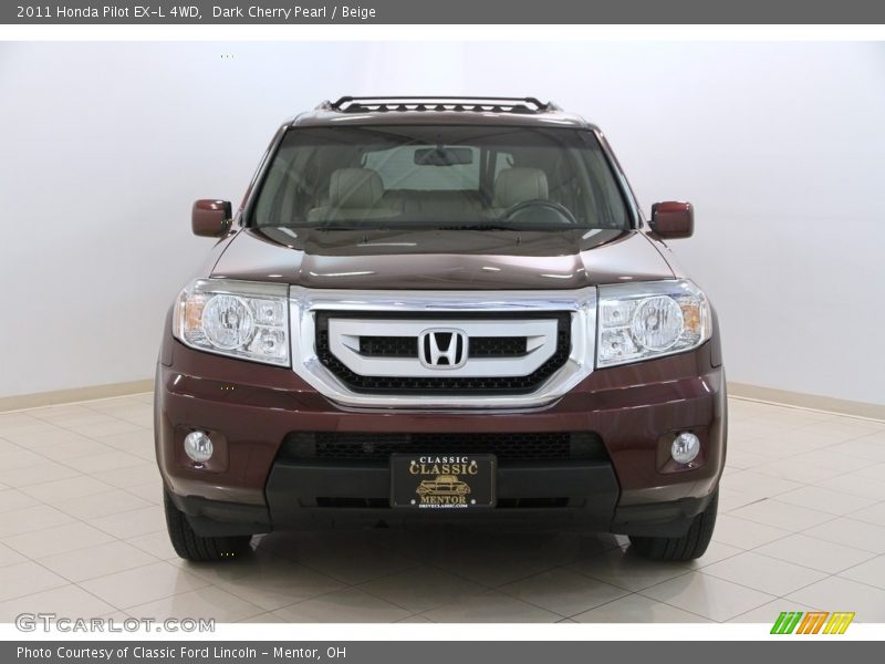 Dark Cherry Pearl / Beige 2011 Honda Pilot EX-L 4WD