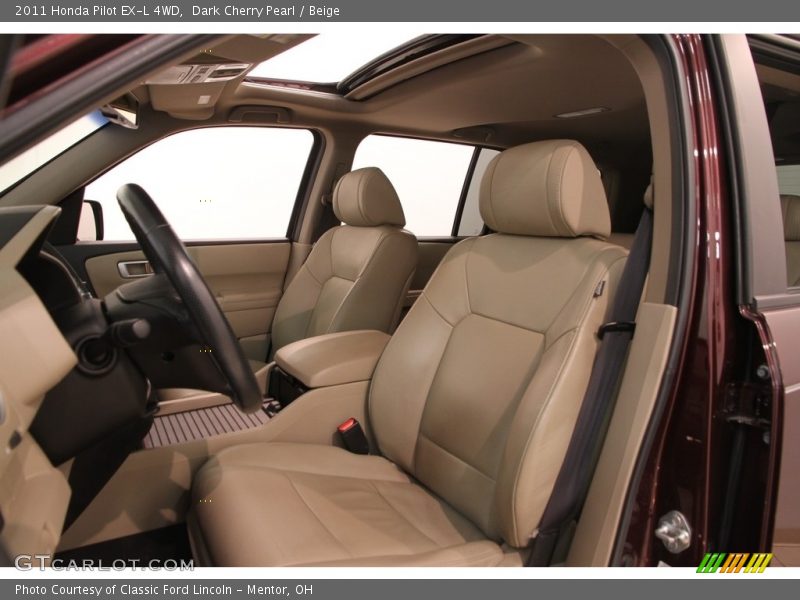Dark Cherry Pearl / Beige 2011 Honda Pilot EX-L 4WD