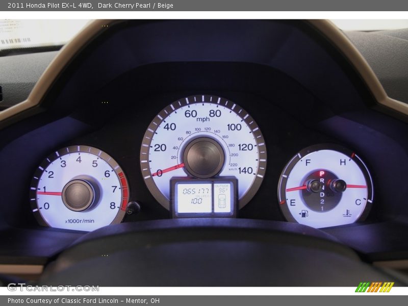 Dark Cherry Pearl / Beige 2011 Honda Pilot EX-L 4WD
