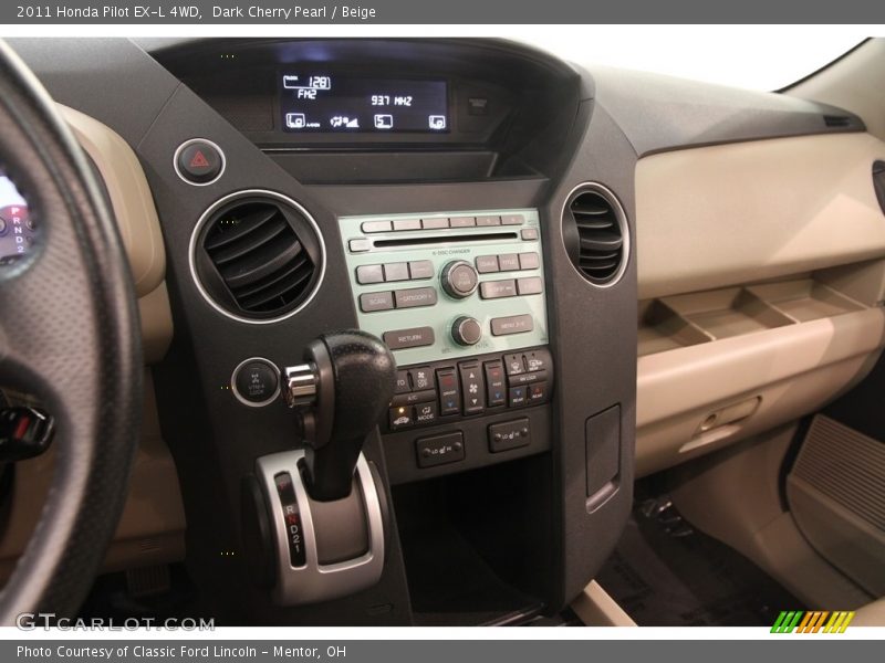 Dark Cherry Pearl / Beige 2011 Honda Pilot EX-L 4WD