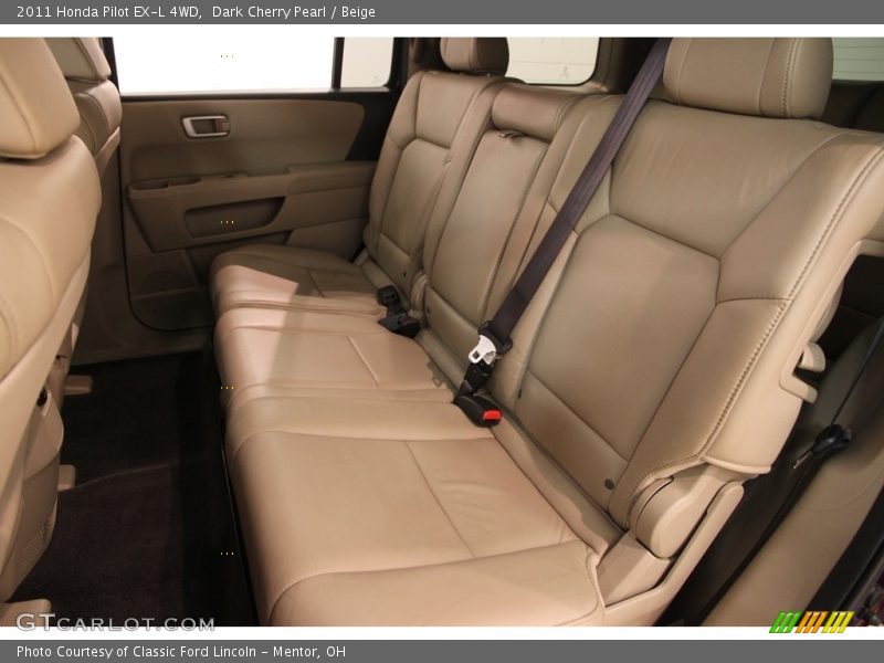 Dark Cherry Pearl / Beige 2011 Honda Pilot EX-L 4WD