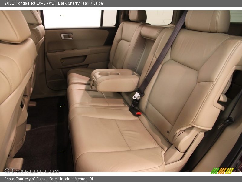 Dark Cherry Pearl / Beige 2011 Honda Pilot EX-L 4WD