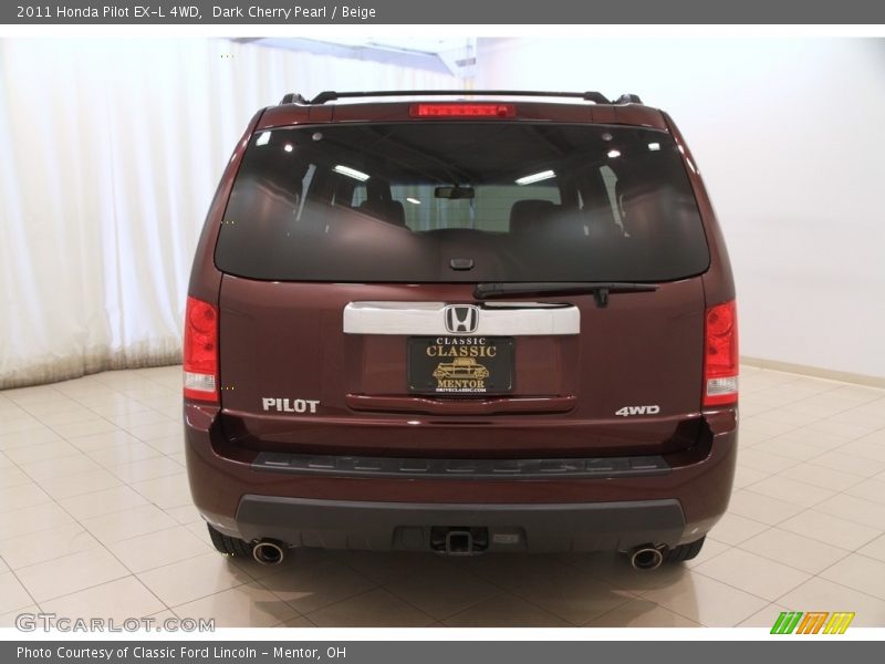 Dark Cherry Pearl / Beige 2011 Honda Pilot EX-L 4WD