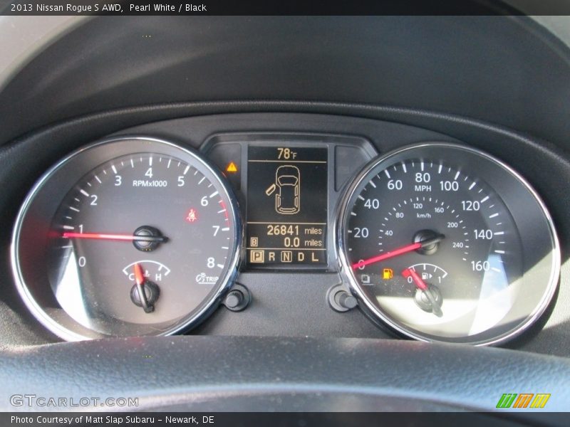 Pearl White / Black 2013 Nissan Rogue S AWD