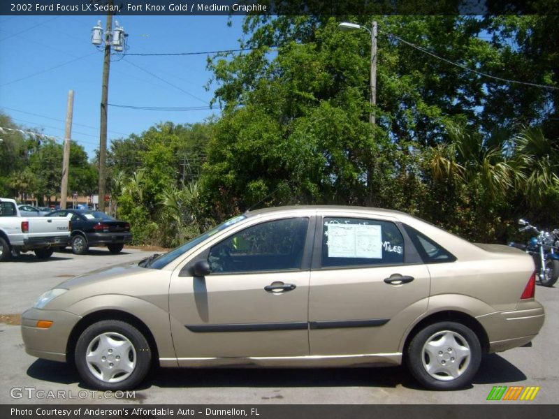 Fort Knox Gold / Medium Graphite 2002 Ford Focus LX Sedan